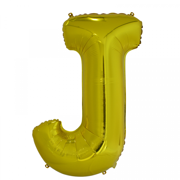 86cm 34 Inch Gaint Alphabet Letter Foil Balloon Gold J Inflated with Helium