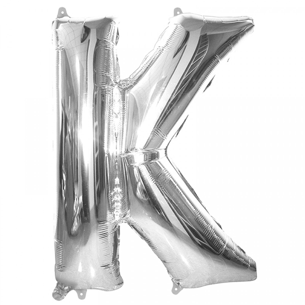 86cm 34 Inch Gaint Alphabet Letter Foil Balloon Silver K Inflated with Helium