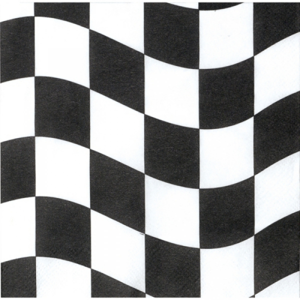 Black & White Checkered Lunch Napkins 18PK