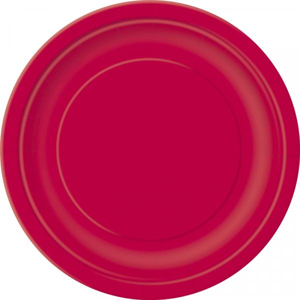 Paper Around Plates 23cm - Red 8PK