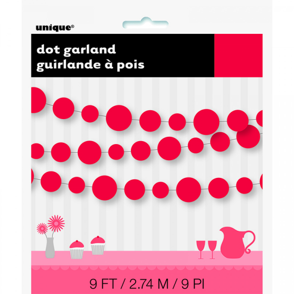 Dots Garland 9Ft Red