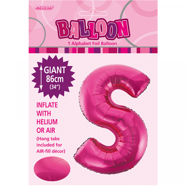86cm 34 Inch Gaint Alphabet Foil Balloon Dark Pink S