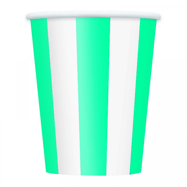 Stripes Teal Cups 6PK