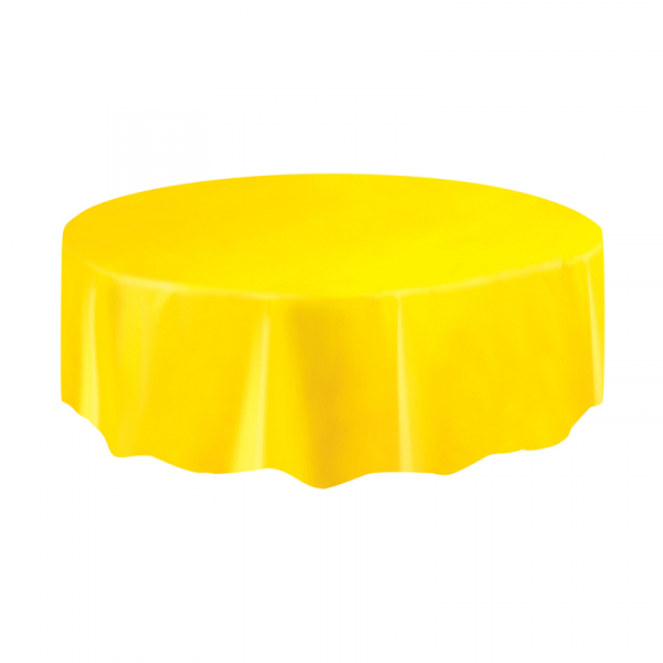 Round Plastic Tablecover Yellow