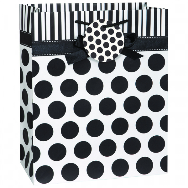 Polka Dots Gift Bag Midnight Black