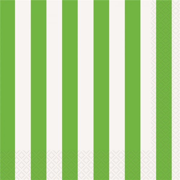 Stripes Lime Green Luncheon Napkins 16PK
