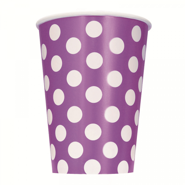 Polka Dots Cups Pretty Purple 6PK