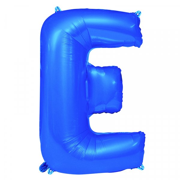 86cm 34 Inch Gaint Alphabet Letter Foil Balloon Royal Blue E Inflated with Helium
