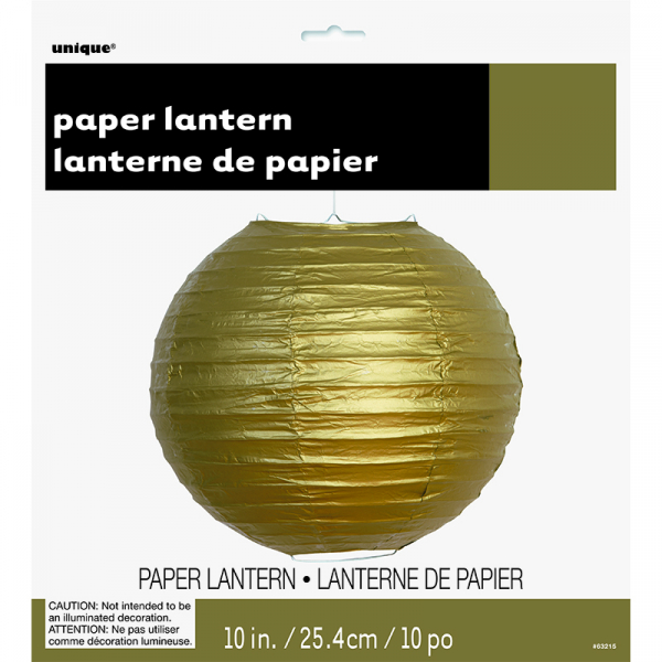 Round Lantern 25cm Gold