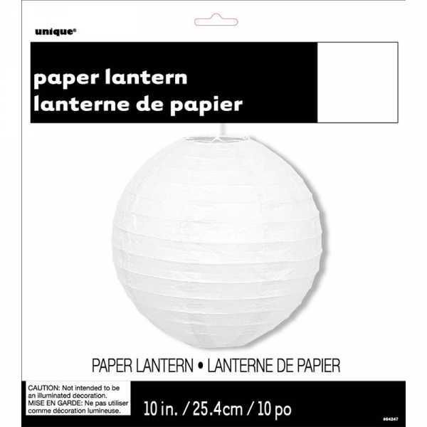 Round Lantern 25cm White