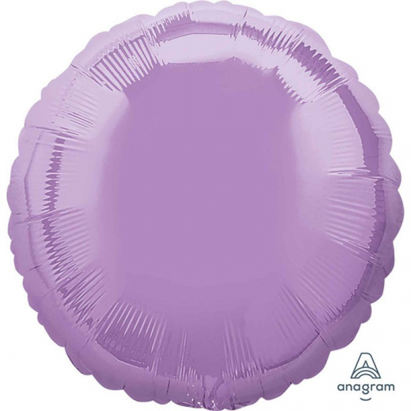 45cm Round Foil Balloon Lavender Inflated with Helium