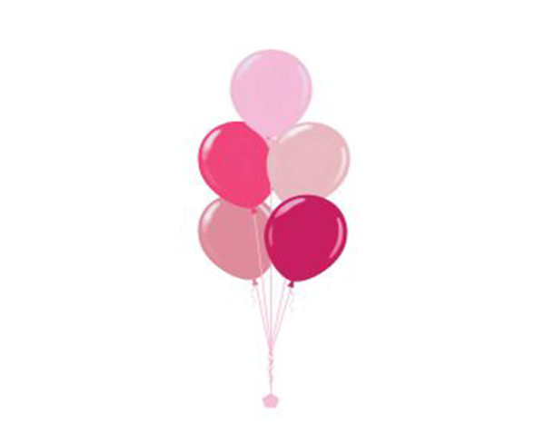 Plain Colour Helium Balloon Bouquests 5 Balloons