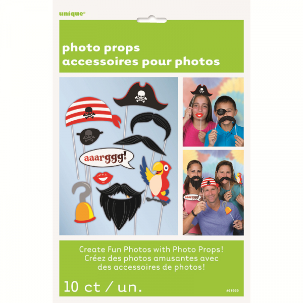 Photo Prop Pirate Booth Game 10PK