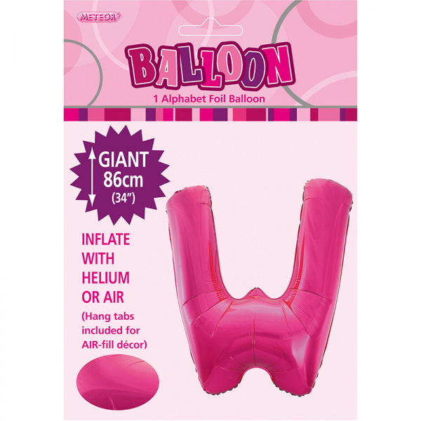 86cm 34 Inch Gaint Alphabet Foil Balloon Dark Pink W