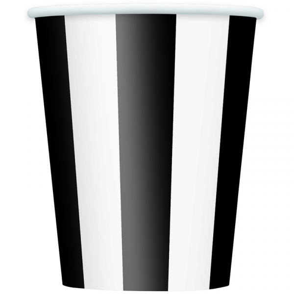 Stripes Black Cups 6PK