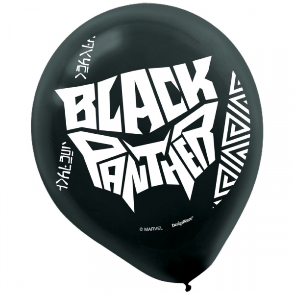 Black Panther 30cm Latex Balloons 6PK