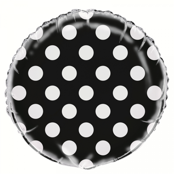 Polka Dots Midnight Black Foil Balloon
