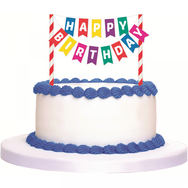 Cake Topper Happy Birthday Bunting