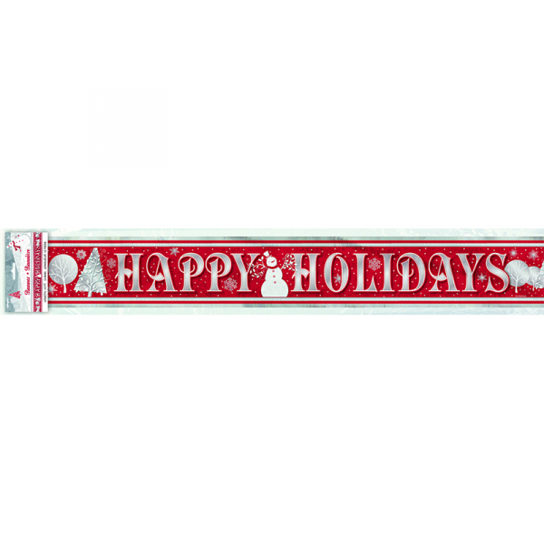 Frosted Holiday Foil Banner