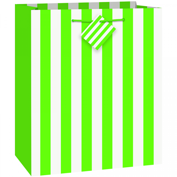 Stripes Lime Green Gift Bag