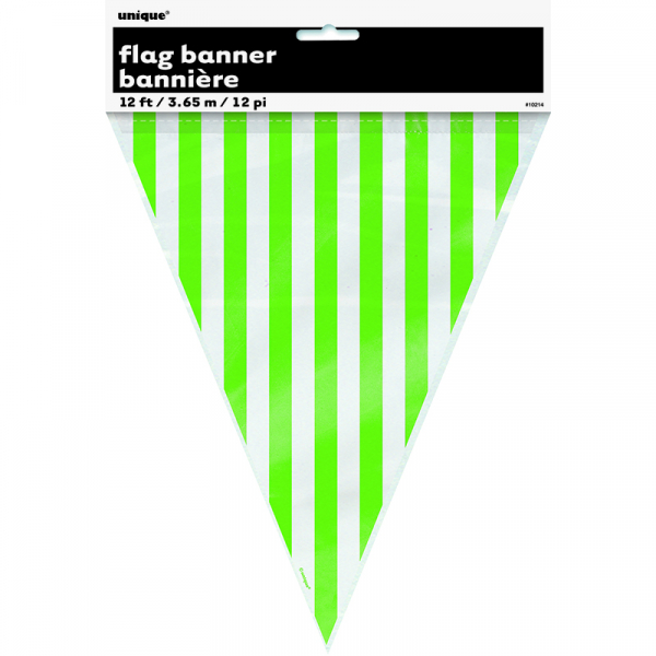 Stripes Flag Banner Lime Green 12PK