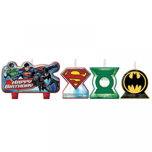 Justice League Birthday Candle Set 4PK