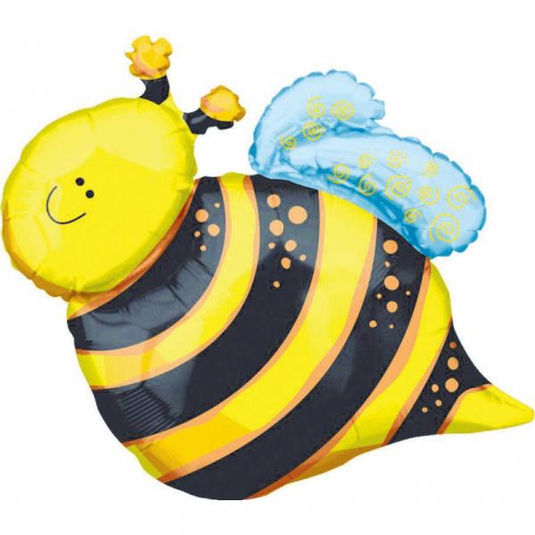 Supershape Happy Bee Foil Balloon Inflated with Helium