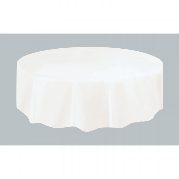 Round Plastic Tablecover White
