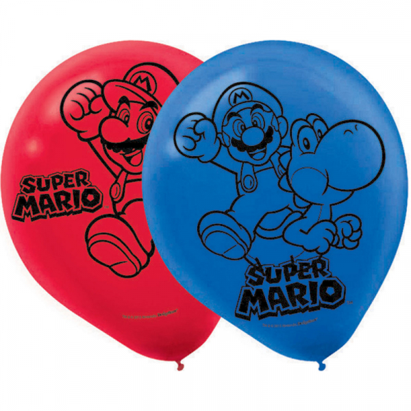 Super Mario Brothers 30cm Latex Balloons 6PK