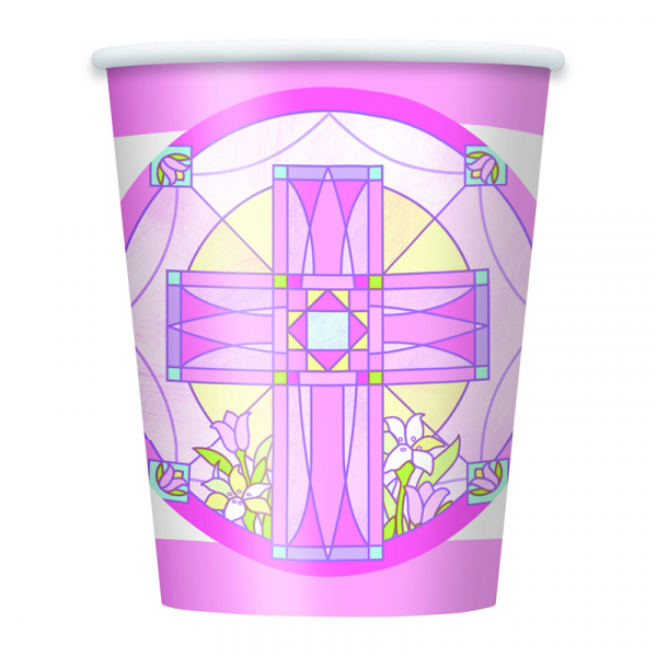 Sacred Cross Pink Cups 8PK