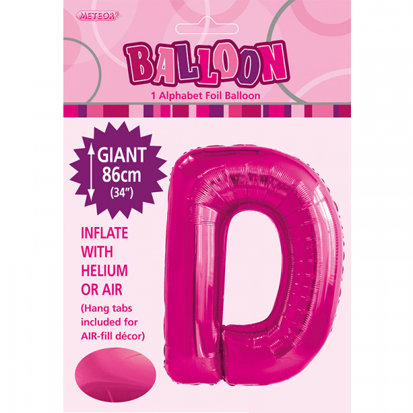 86cm 34 Inch Gaint Alphabet Foil Balloon Dark Pink D