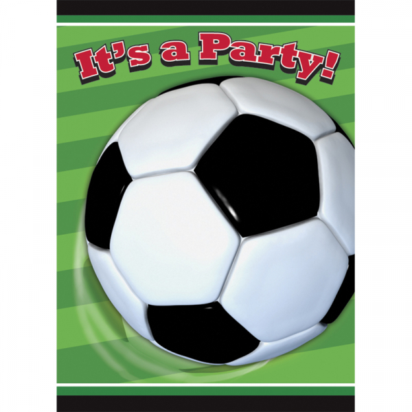 3D Soccer Invitations & Envelops 8PK