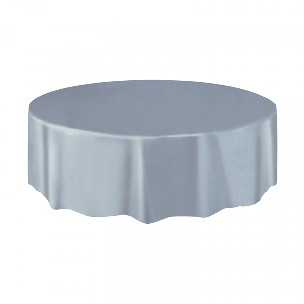 Round Plastic Tablecover Silver