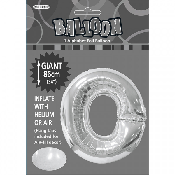 86cm 34 Inch Gaint Alphabet Foil Balloon Silver O