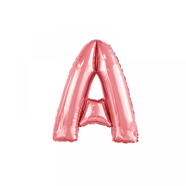 86cm 34 Inch Gaint Alphabet Letter Foil Balloon Rose Gold A Inflated with Helium