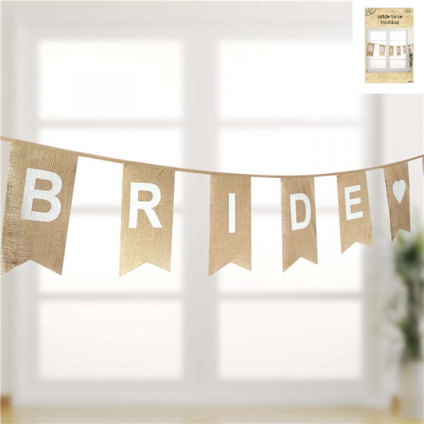 Bride To Be Bunting In Hessian 16PK