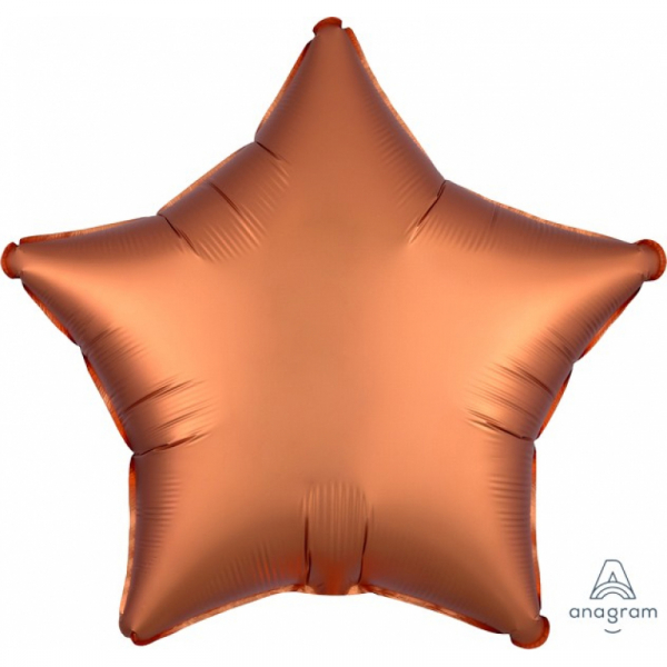 45cm Star Foil Balloon Satin Amber Inflated with Helium