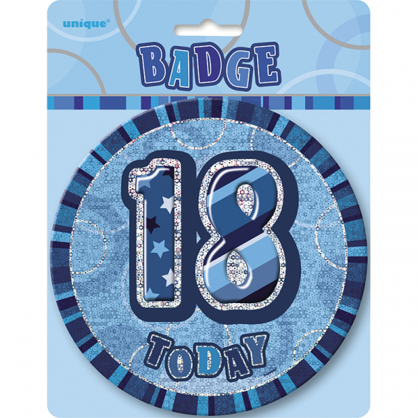 Glitz Birthday Blue Badge 18th