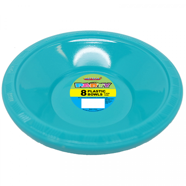 Plastic Bowls 18cm Teal 8PK