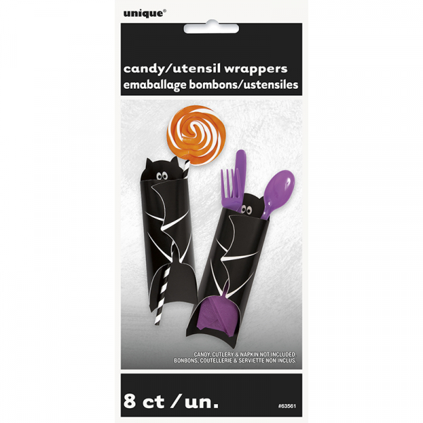 Bat Candy Utensil Wrappers 8PK