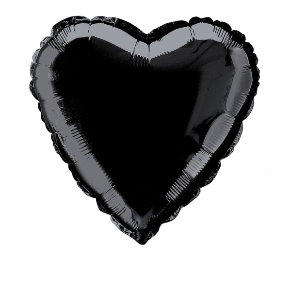 Heart 45cm Foil Balloon Black