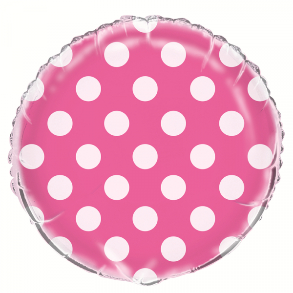 Polka Dots Hot Pink Foil Balloon
