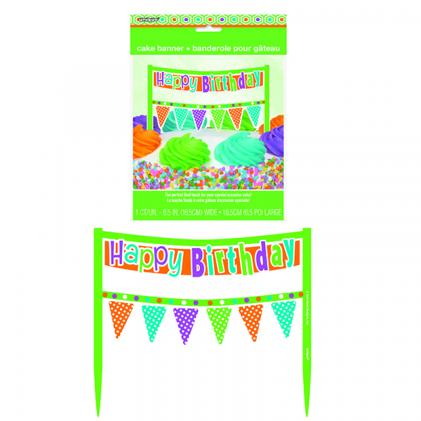 Cake Banner Citrus Dot Birthday