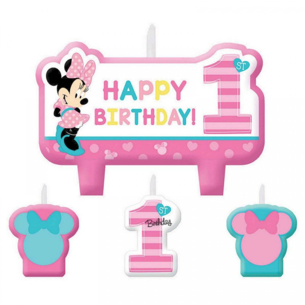 Minnie Fun To Be One Birthday Candle Set 4PK