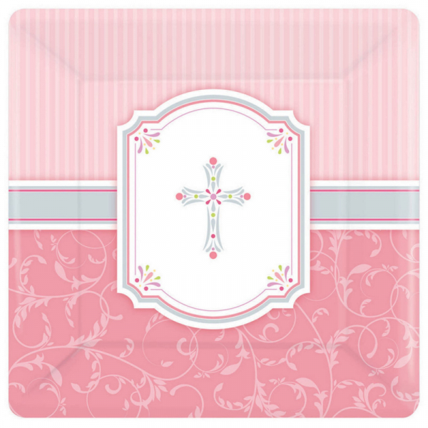 Blessings Pink 26cm Square Plates 8PK