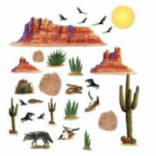 Western Wild West Desert Wall Decorations Insta-Theme Props 29PK