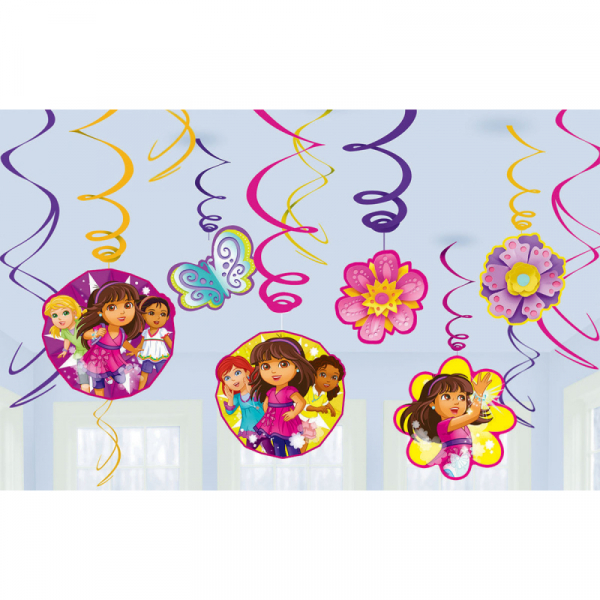 Dora And Friends Swirl Decoration Value Pack 12PK