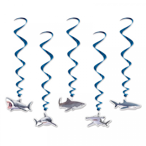 Sharks Hanging Decoration Whirls 5PK
