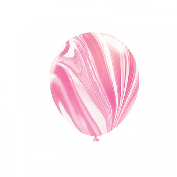 30cm Helium Quality Latex Balloons Marble Pink 10PK