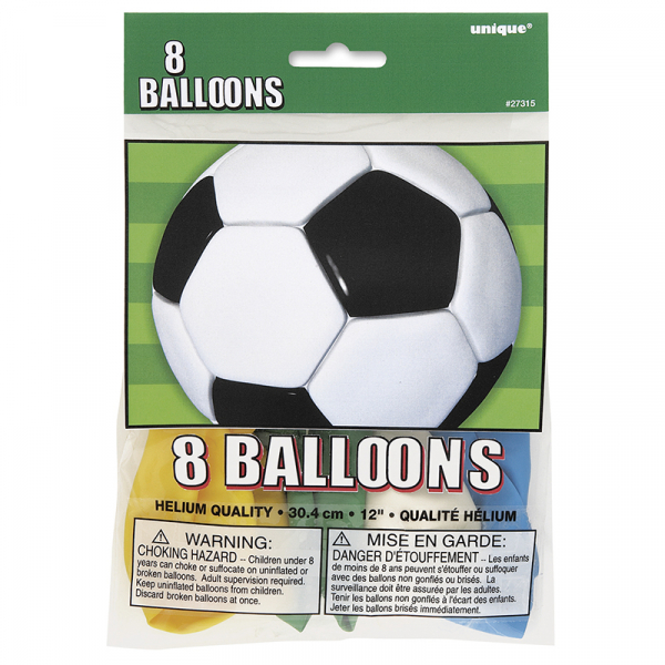 3D Soccer Latex Balloons 8PK